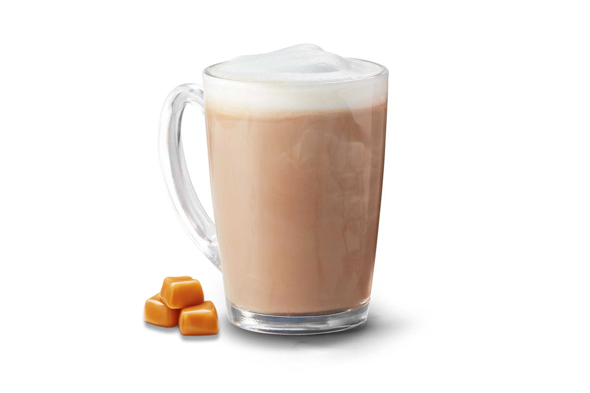 calories in a caramel latte with skim milk